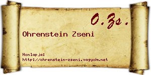 Ohrenstein Zseni névjegykártya